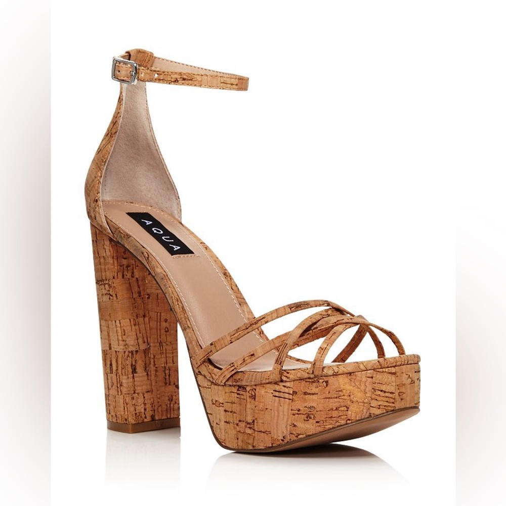 COPY - Aqua cork platform heels
